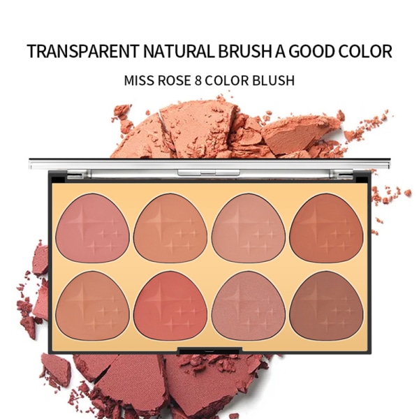 Åtta färger Powder Blusher Plate Pearlescent Powder Blusher Powder ljusnar 8 color blush