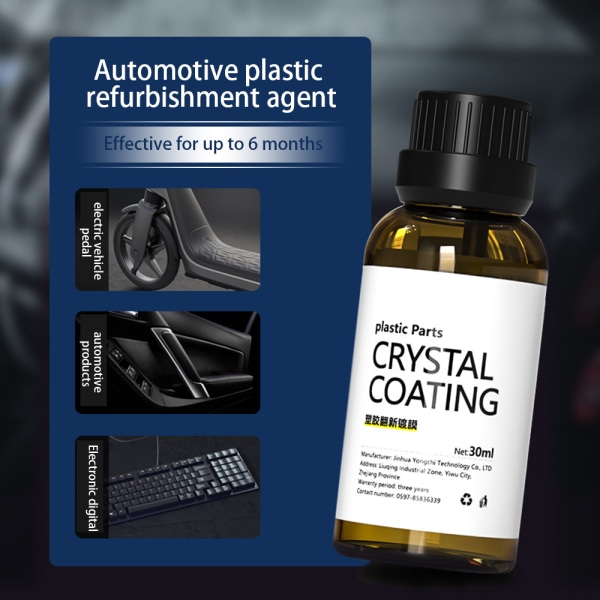 Plastdelar Kristallbeläggning Bra glansbevarande och skydd för bilen 30ml