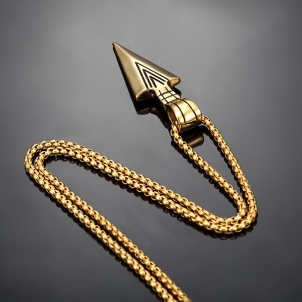 Legering Spearhead Arrowhead hängsmycke Halsband Chocker för män kvinnor gold