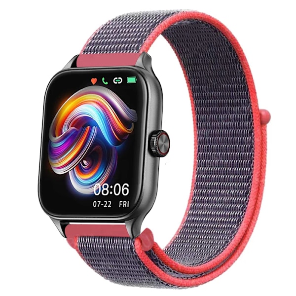 20mm 22mm Nylon Loop band för Amazfit GTS4/2/3/3pro/2e/GTS2 Mini/GTR 4 42mm/47mm/GTR2/2e/stratos armband Amazfit bip rem 3 bright pink 20mm