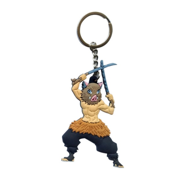 Anime Slayer Mini Figures Nyckelring Tanjiro Zenitsu Nezuko Inosuke Statyer Nyckelring för Fans Collection Entusiaster 2