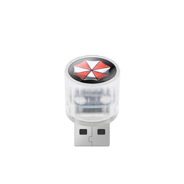 Bil USB LED-lampa med logotyp Enkel installation Bildörrlampa Idealisk för inredning av bilar umbrella