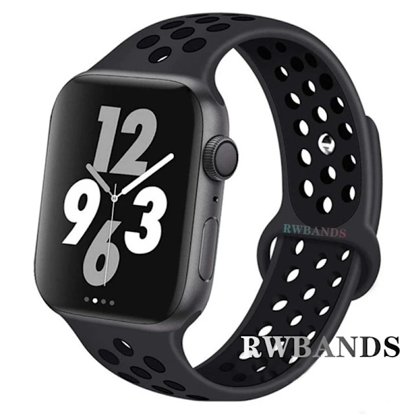 Sportarmband för Apple Watch Band 46mm 44mm 40mm 42-38-41mm 45mm Andningsbart Armband iWatch Series 10 9 8 7 6 SE 5 3 Ultra 2 49mm 20 black  carbon 38 40 41 S10-42mm SM