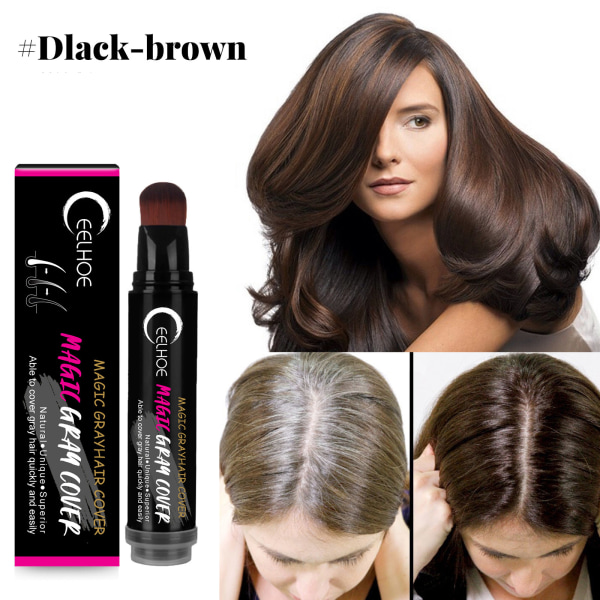 Snygg färg engångsfärgstift Långvarig effektiv färgstift för engångsbruk för närande och vårdande hår black brown