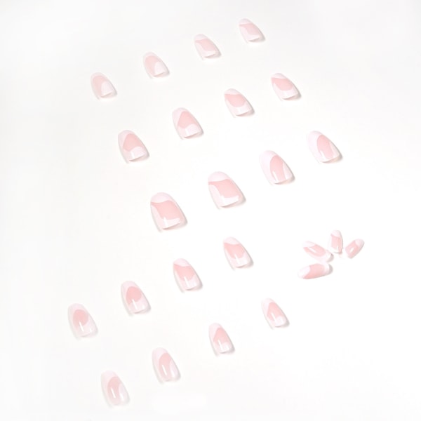24st Blankt mild vit lösnagel Minimalistisk falsk nagel för kvinnor och flickor jelly glue model