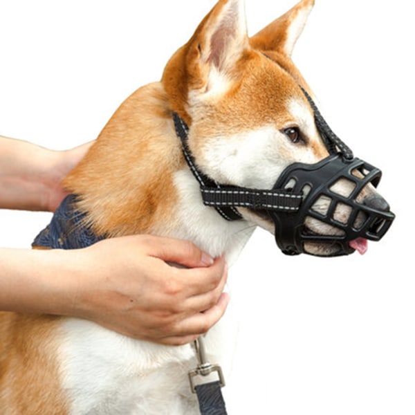 Silikon Hund Munkorg Mesh Andas Anti-Bet Anti-Balking Vikbart cover för hund 4