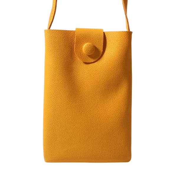 Telefonplånbok för kvinnor Tunn kropp Mini Messenger Bag Spänne Stängning Vertikal design 12*20*1 cm yellow