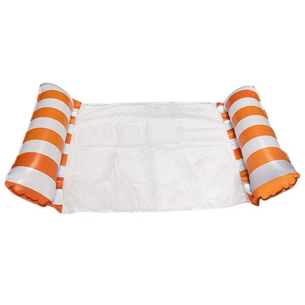 Uppblåsbar vattenloungestol Flytande poolhängmatta för vuxna barn stripe orange