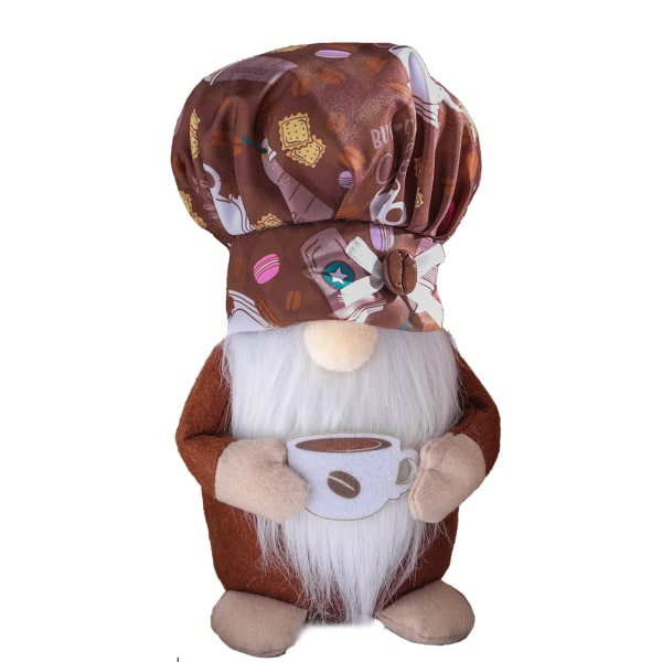 Söt Kaffe Gnome Doll Ornament Kreativ Ansiktslös Plyschleksak Personlig Desktop male