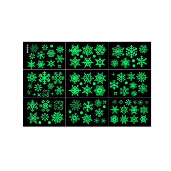 Självlysande fönsterklistermärken Snowflake PVC Vattentät Hållbar 1