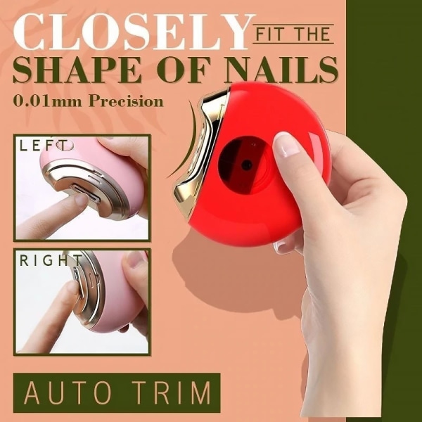 Elektrisk nagelklippare Säker automatisk nagelklippare Trimmer Cutter Manikyrverktyg Nagel white