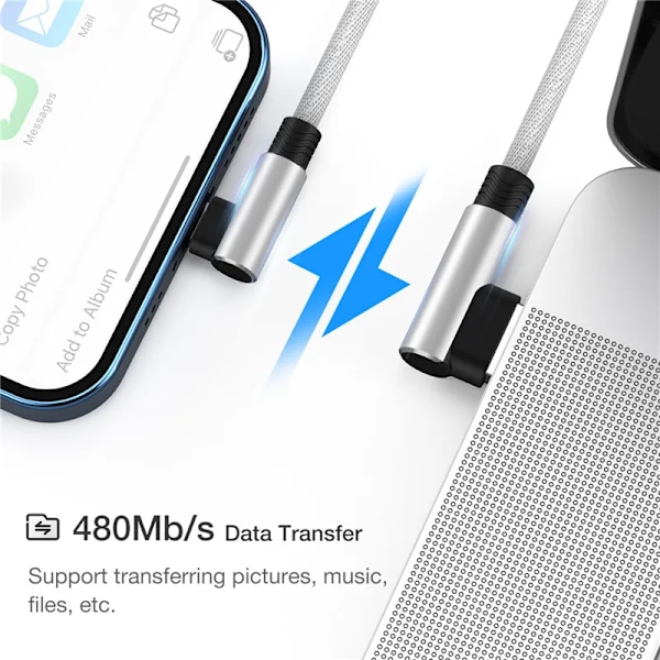 90 Graders Snabbladdning USB-kabel För iPhone 14 13 12 11 Pro X XS Max 6S 7 8 Plus 5 SE Sladd Original Lång 3M Vinkel Laddare Datakabel black 1m