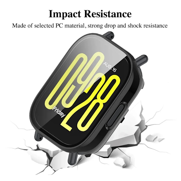 Skärmskyddsfodral med full täckning för Xiaomi Redmi Watch 5 Active Lite Fodral Härdat Glas Anti-repor Film Stötfångare Skyddande Transparent TPU ForRedmiWatch5Active