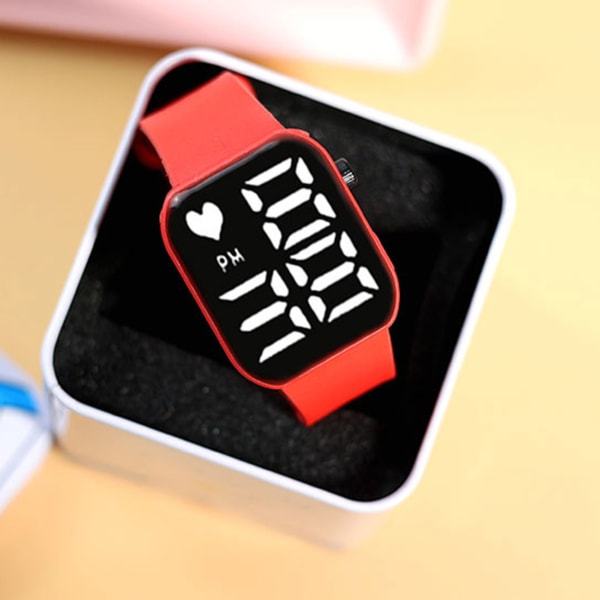 Vattentäta elektriska klockor för barn Smooth Surface Watch Bekväm att bära för inomhusaktiviteter eller dagligt bruk red