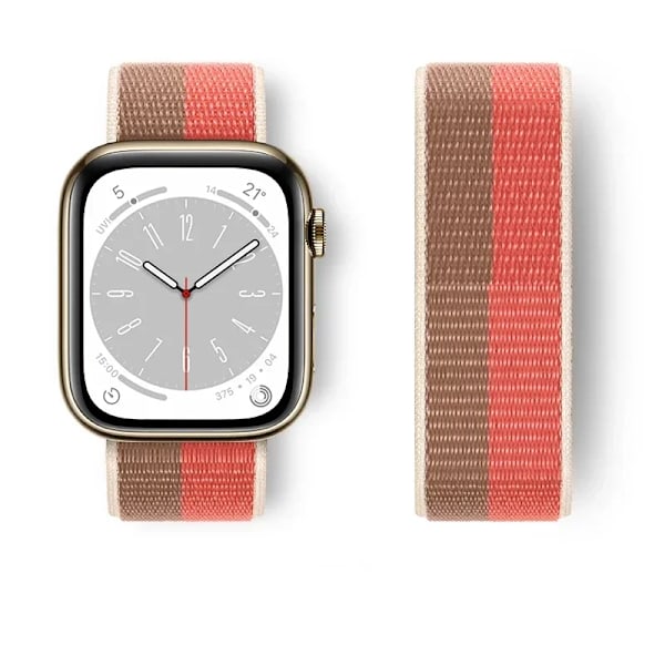 Nylon Loop Armband för Apple Watch Armband 44mm 40mm 45mm Ultra2 49mm 41mm Sportarmband iwatch Tillbehör Serie 9 8 se 7 6 5 4 3 pink tan 100 38mm-40mm-41mm