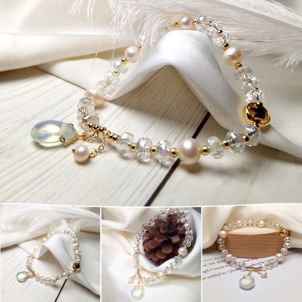 Opal Crystal armband för kvinnor flickor Elastisk Stretch Beaded armband smycken present as show