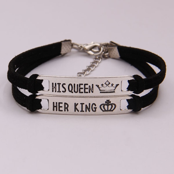 2st Matchande Set His Queen Hennes kung Legering Par Armband Smycken Present as show