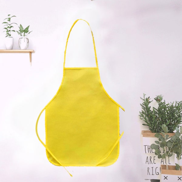 2 ST Matförkläden med justerbar rem Artist Tvättbar, hopfällbar lättviktshaklapp för barn DIY Art Supply yellow