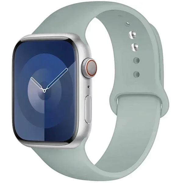 Original Silikonarmband för Apple Watch Band 44mm 38-40 42-46 41-45 46MM 49 mm Armband iwatch Serie 10 9 7 4 5 6 8 SE Ultra 2 3 88 stone lotus blue S10-42MM 38 40 41 L