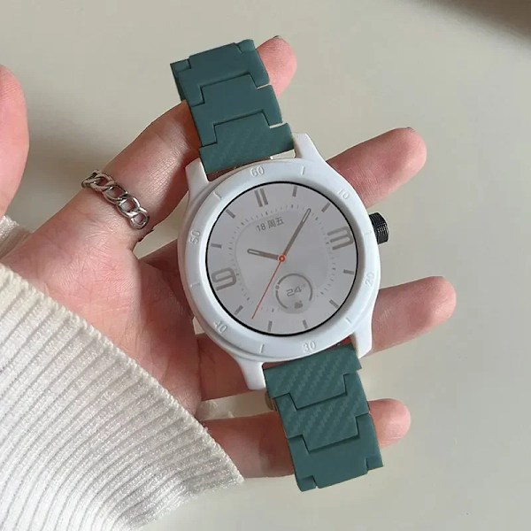 20 22mm Kolfiberarmband För Samsung Galaxy 4 5/Classic 46mm/Active 2 40mm/44mm Gear S3 Armband Huawei Watch GT/2e/3/Pro Band 11 Pine green Galaxy4 classic 46mm