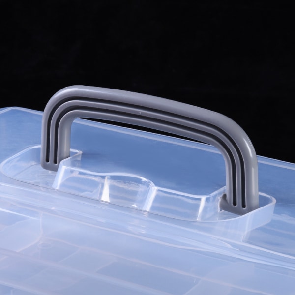Transparent verktygslåda i plast 2/3-lagers bärbar hårdvaruförvaring medicinlåda two layers
