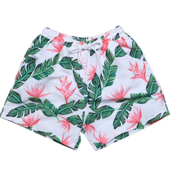 Strandshorts för pojkar Print casual för barn med resår i midjan för sommarstrand coconut tree 104