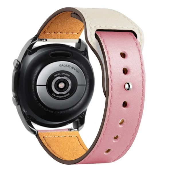 20/22mm Läderarmband för Samsung Watch 7/6/4/5 40 44mm 43mm Pro 45mm armband för Galaxy Watch 4 Classic/Active 3 42 46mm rose white 21 22mm watch band