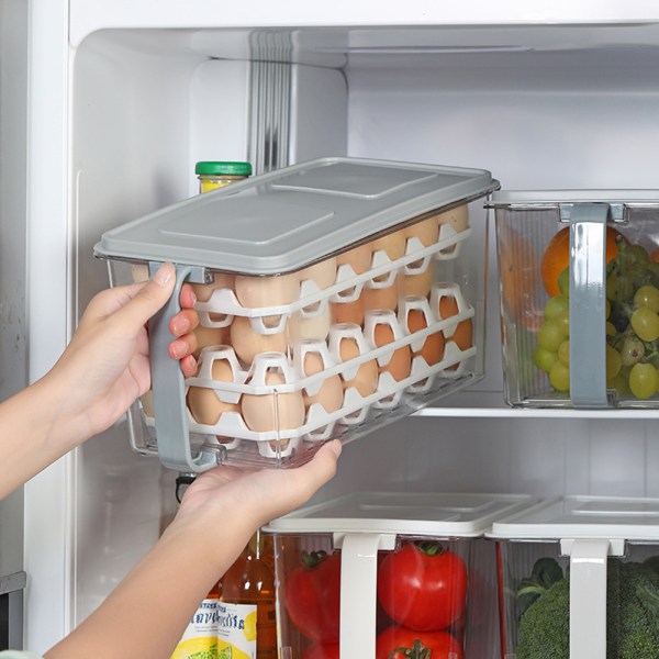 Äggförvaringsbehållare för kylskåpsdörr rymmer 10 counts stor kapacitet kylskåp 10 eggs double row of 3 pieces
