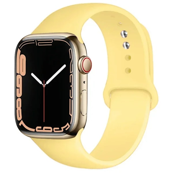 Silikonarmband för Apple Watch-armband 49mm 40mm 44 mm 45mm 46mm 42mm 41mm 38mm sportarmband iWatch serie 10 9 8 3 SE ultra 2 78 light lemon yelow 38 40 41 S10-42mm SM