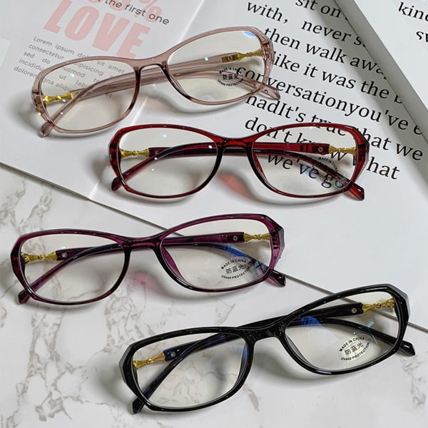 Anti-blå presbyopi-glasögon för kvinnor Ultralätta, färgskiftande platta  glasögon för läsning och arbete bright black frame lens color turns gray  af31 | bright black frame | lens color turns gray | Fyndiq
