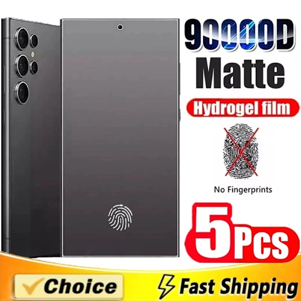 5 st Matt Hydrogel Film för Samsung S21 S22 S20 S23 S24 Ultra S10 S9 S8 Plus FE Skärmskydd för Galaxy Note 20 10 9 Plus For Samsung Note 10 matte Hydrogel Film