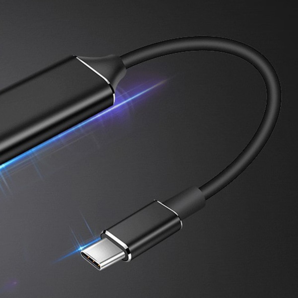 Stöd för USB C-adapter i aluminiumlegering On-The-Go-enheter för mer stabil dataöverföring black