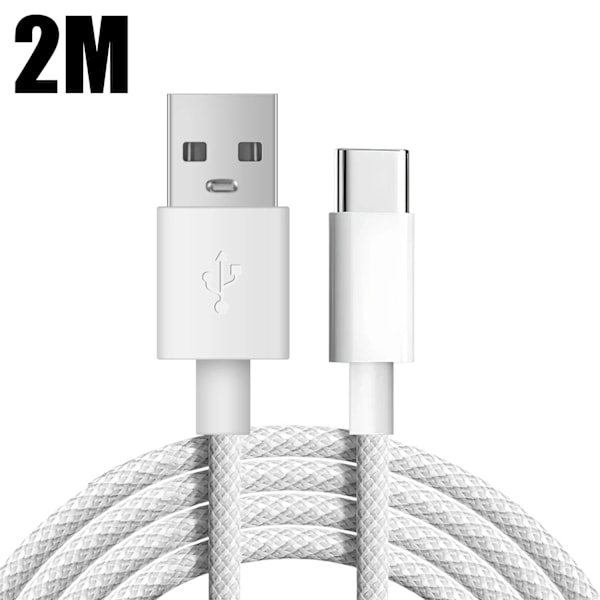 2/1 ST 120W USB A Till Typ C Flätad Supersnabb Laddningsdatakabel för Iphone 15 16 Typec Höghastighetsdatakabel Snabbladdningskabel 2m 2PCS