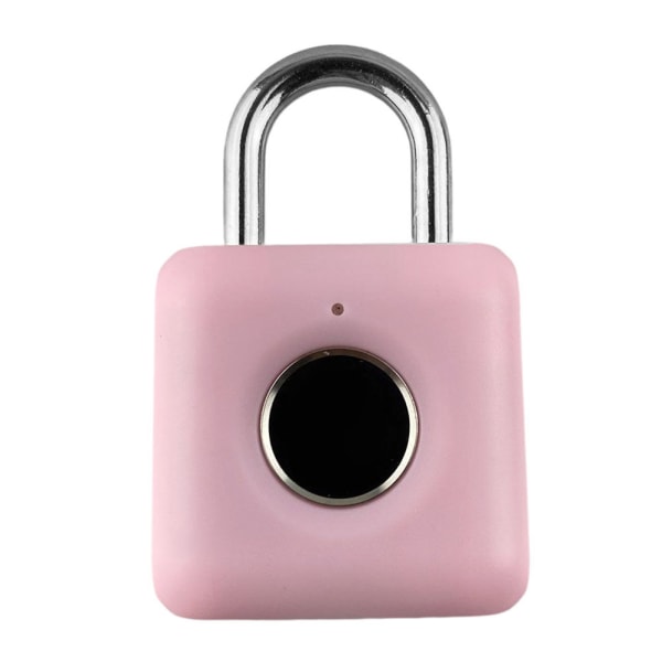 Stöldskydd Fingeravtryck Hänglås Resväska Skåp Smart One Touch För att öppna Lås upp pink plastic