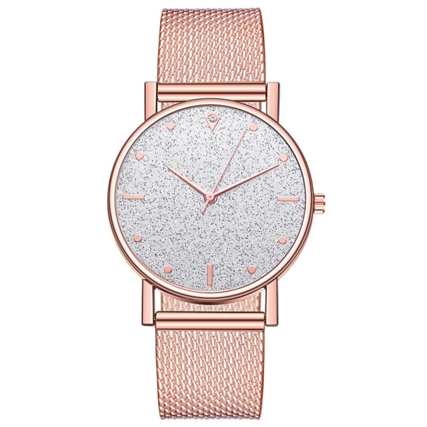 Damklockor Starry Sky Spänne Dial Diamond Cutting Mesh Armband Armbandsur rose gold silver