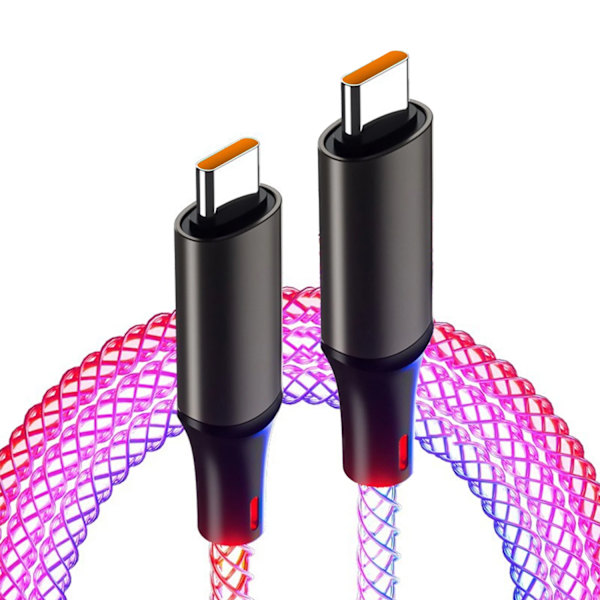 Färgglada Luminous Datakablar Snabbladdning USB A till Type-C Kabel För iPhone 15 16 Pro MAX Ipad Samsung Mi USB C Laddningssladd Type C To Type C