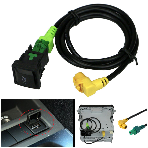 USB -uttag med kabel för RCD510 RCD310 VW Golf/GTI/R MK5 MK6 Jetta default