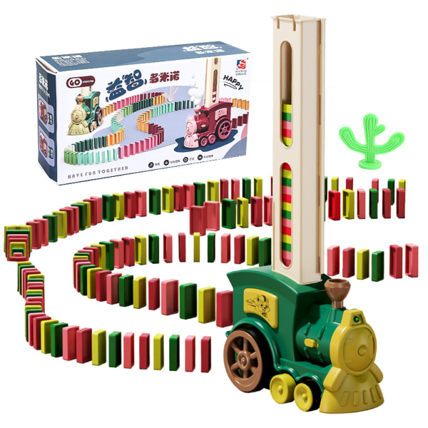 Domino Train Toy Set för barn Domino Blocks Toy green