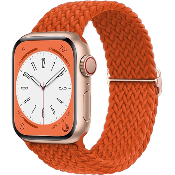 Flätat Loop-armband för Apple Watch Rem 46mm 44mm 40mm 45mm 41mm 42mm Ultra 49mm Elastiskt Armband IWatch Serie 10 9 8 7 6 SE 5 dark orange 42-44-45-49-S10-46mm