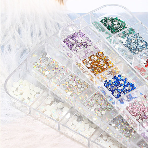 Rhinestone Case Kit för Nail Art Design Nageltillbehör för kvinnor Flickor DIY Nail Art 4