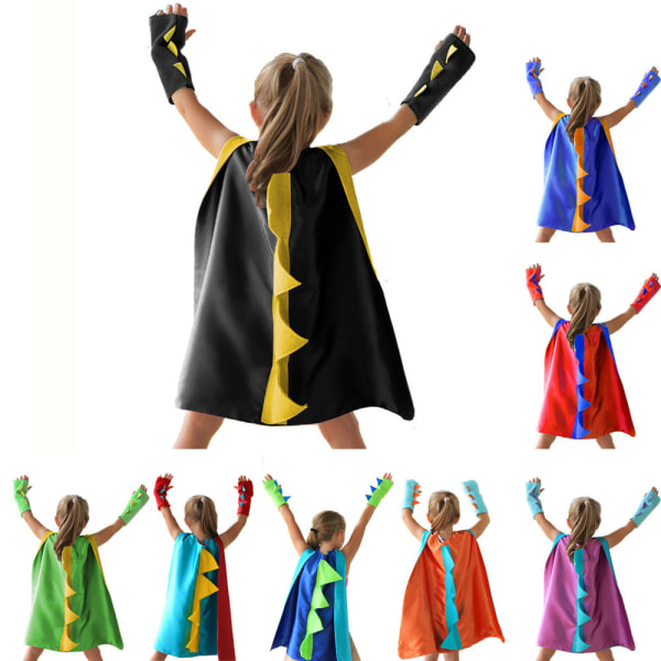 Dinosauriekappa för barn Halloween kostym ，Prestandadräkt， Internationella barndagens performancedräkt， Födelsedagsfestdräkt c558 green+yellow one size fits all