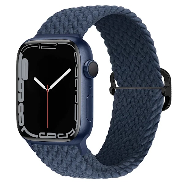 Flätat Loop-armband för Apple Watch Rem 46mm 44mm 40mm 45mm 41mm 42mm Ultra 49mm Elastiskt Armband IWatch Serie 10 9 8 7 6 SE 5 dark blue B 42-44-45-49-S10-46mm