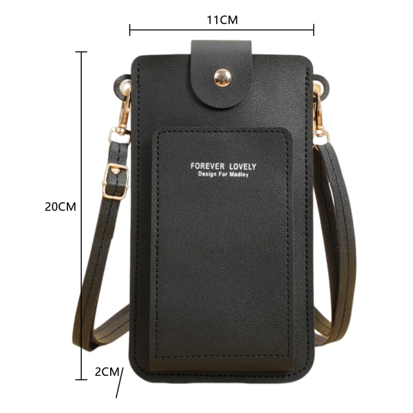 Crossbody-telefonväska för kvinnor PU-slingväska med skärmfönster Universal 11*20*2 cm brown