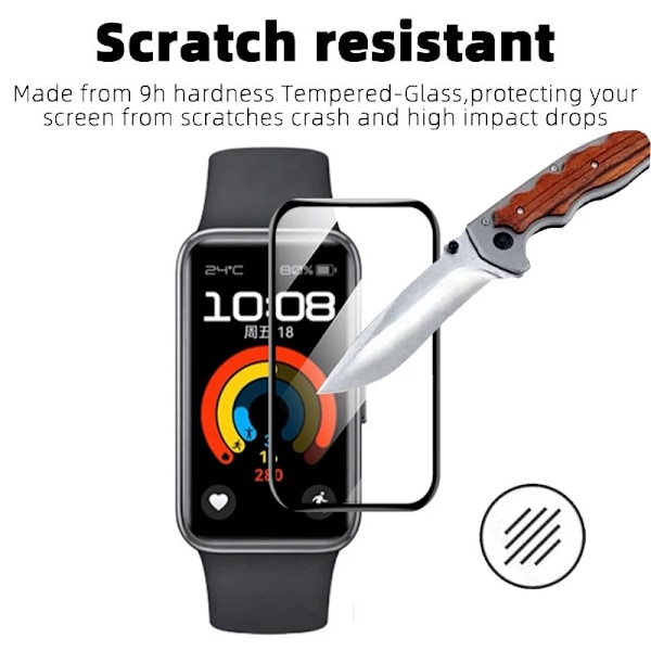 1-5ST 3D Böjt Härdat Glas För Huawei Band 9 8 7 6 Smartwatch Skärmskydd för Huawei Band 8 7 6 Band9 Skyddsfilm 1PC For Huawei band 6
