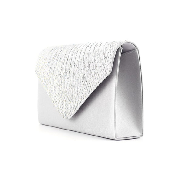 Kvinnors kvällsväskor Bröllopsväska med Diamond Evening Clutch-väska för Women Evening Bag-väskor silver