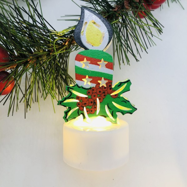 Juldekoration LED-ljus Xmas tecknade figurer Topper belysning prydnad inomhusdekorationer prydnad gåvor candle