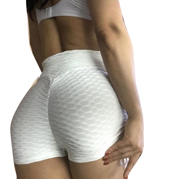 Kvinnor Butt Lift Short Yoga Byxor Anti-Cellulite Leggings Mjuka Mid-midja Fitness Shorts black l