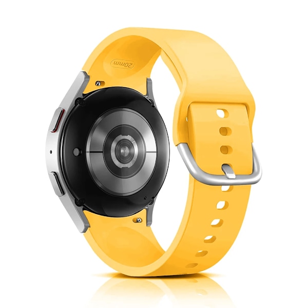 Silikonarmband för Samsung Galaxy Watch 7 6 5 4 44mm 40mm pro 45mm Sport 20mm Klockarmband Armband Galaxy Watch6 Classic 43mm 47mm yellow Watch 7 6 5 44mm
