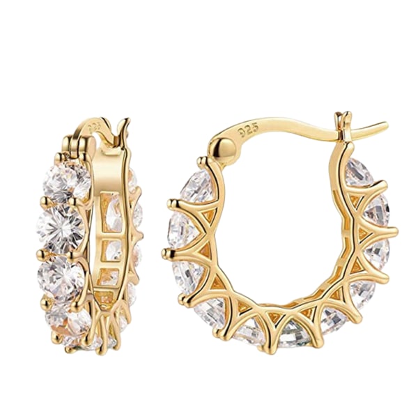 Kvinnors lyxiga stil örhänge franska komplett set Zircon Shiny Legering Öron smycken gold