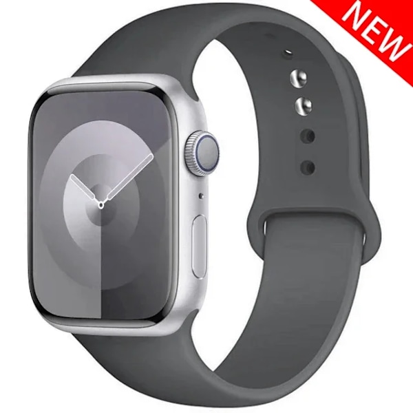 Original Silikonarmband för Apple Watch Band 44mm 38-40 42-46 41-45 46MM 49 mm Armband iwatch Serie 10 9 7 4 5 6 8 SE Ultra 2 3 103 Rock gray S10-42MM 38 40 41 L